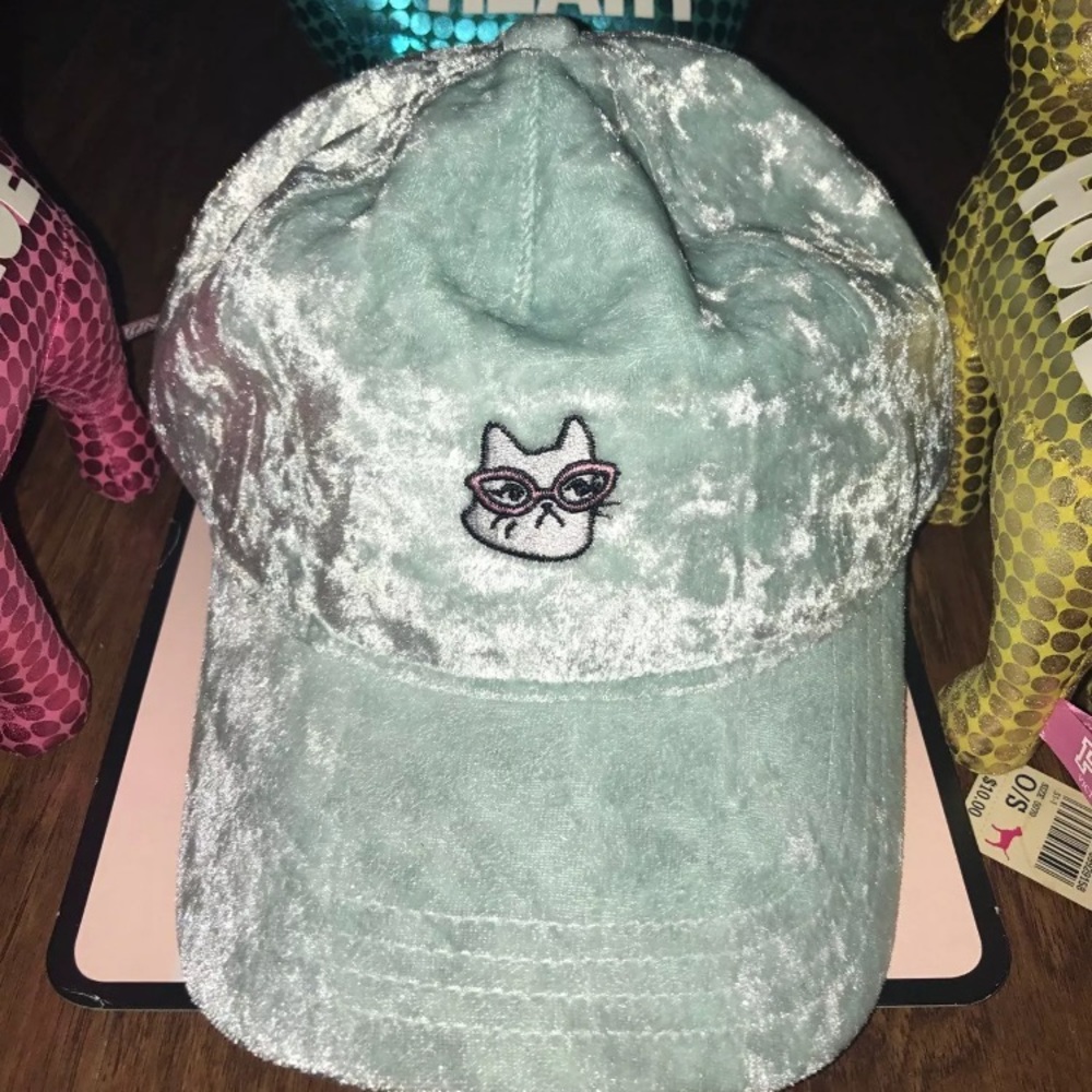 Velvet cat emoji hat